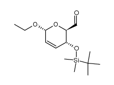 (2R,3R,6R)-3-((tert-butyldimethylsilyl)oxy)-6-ethoxy-3,6-dihydro-2H-pyran-2-carbaldehyde Structure