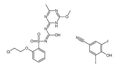 1-[2-(2-chloroethoxy)phenyl]sulfonyl-3-(4-methoxy-6-methyl-1,3,5-triazin-2-yl)urea,4-hydroxy-3,5-diiodobenzonitrile Structure