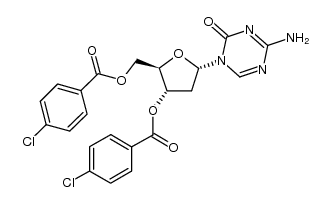 4-氨基-1-[3,5-双-O-(4-氯苯甲酰基)-2-脱氧-α-D-赤型五呋喃糖基]-1,3,5-三嗪-2(1H)-酮结构式