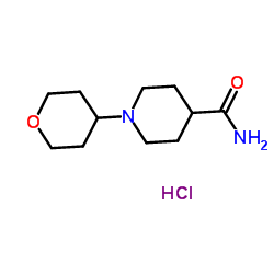 1-(Tetrahydro-2H-pyran-4-yl)-4-piperidinecarboxamide hydrochloride (1:1) Structure