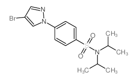 N,N-二异丙基-4-(4-溴吡唑-1-基)苯磺酰胺结构式
