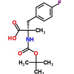 Boc-α-甲基-L-4-氟苯丙氨酸结构式