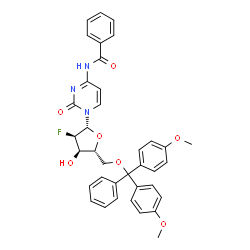 N4-Benzoyl-5'-O-(4,4'-dimethoxytrityl)-2'-fluoro-2'-deoxycytidine structure