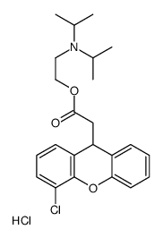 2-[di(propan-2-yl)amino]ethyl 2-(4-chloro-9H-xanthen-9-yl)acetate,hydrochloride Structure