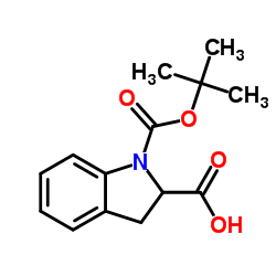1-(叔丁氧基羰基)-2-吲哚啉羧酸结构式