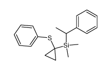 dimethyl(1-phenylethyl)(1-(phenylthio)cyclopropyl)silane Structure