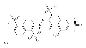sodium,(3Z)-5-amino-3-[(1,5-disulfonatonaphthalen-2-yl)hydrazinylidene]-4-oxonaphthalene-2,7-disulfonate Structure