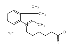1-(5-羧基戊基)-2,3,3-三甲基-3H-吲哚-1-鎓溴化物结构式