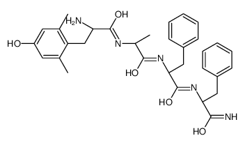 (2S)-2-[[(2S)-2-[[(2R)-2-[[(2S)-2-amino-3-(4-hydroxy-2,6-dimethylphenyl)propanoyl]amino]propanoyl]amino]-3-phenylpropanoyl]amino]-3-phenylpropanamide结构式