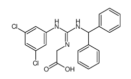 N-[[(3,5-二氯苯基)氨基][(二苯基甲基)氨基]亚甲基]甘氨酸结构式