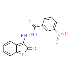 (E)-3-nitro-N-(2-oxoindolin-3-ylidene)benzohydrazide结构式