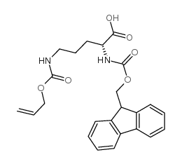 N-芴甲氧羰基-N'-烯丙氧基羰基-D-鸟氨酸结构式