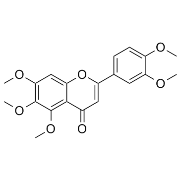 甜橙黄酮； 5,6,7,3',4'-五甲氧基黄酮结构式