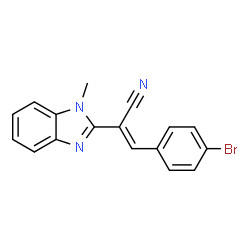 (E)-3-(4-bromophenyl)-2-(1-methyl-1H-benzo[d]imidazol-2-yl)acrylonitrile结构式