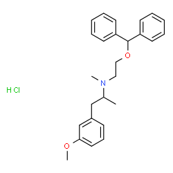 N-(2-二苯甲基氧基乙基)-1-(3-甲氧基苯基)-N-甲基丙烷-2-胺盐酸盐结构式