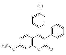 4-(4-hydroxyphenyl)-7-methoxy-3-phenyl-chromen-2-one结构式