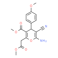 Methyl 6-amino-5-cyano-2-(2-methoxy-2-oxoethyl)-4-(4-methoxyphenyl)-4H-pyran-3-carboxylate Structure