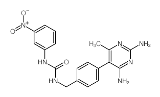 1-[[4-(2,4-diamino-6-methyl-pyrimidin-5-yl)phenyl]methyl]-3-(3-nitrophenyl)urea Structure