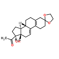 19-Norpregna-5(10),9(11)-diene-3,20-dione, 17-hydroxy-cyclic 3-(1,2-ethanediyl acetal) Structure