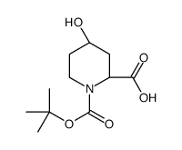 (2R,4R)-4-Hydroxy-1-{[(2-methyl-2-propanyl)oxy]carbonyl}-2-piperidinecarboxylic acid Structure