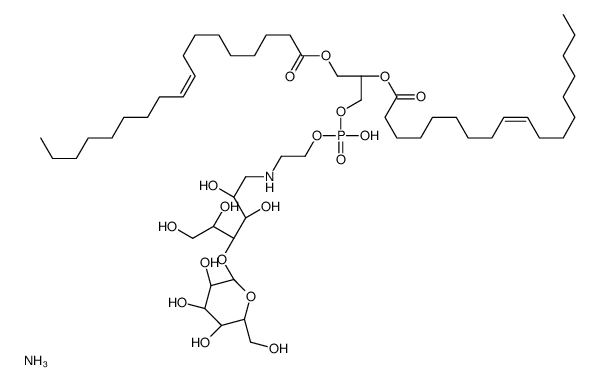 1,2-二油酰基-sn-甘油-3-磷酸乙醇胺-N-乳糖苷(铵盐)结构式