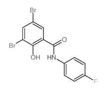 Benzamide, 3,5-dibromo-N-(4-fluorophenyl)-2-hydroxy-结构式