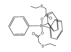 triphenyl-l5-bismuthanediyl bis(2-(ethylthio)acetate)结构式