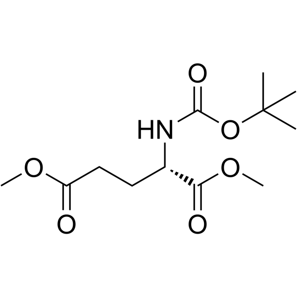 N-叔丁氧羰基-L-谷氨酸二甲酯结构式