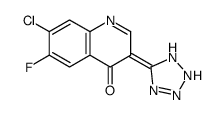 7-chloro-3-(1,2-dihydrotetrazol-5-ylidene)-6-fluoroquinolin-4-one Structure