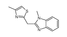 1-甲基-2-[(4-甲基-1,3-噻唑-2-基)甲基]-1H-苯并咪唑结构式