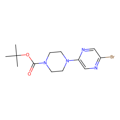 4-(5-溴吡嗪-2-基)哌嗪-1-羧酸叔丁酯结构式
