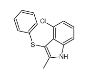 4-氯-3-[(4-氯苯基)硫代]-2-甲基-1H-吲哚结构式