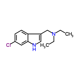 6-氯-3-二乙基氨基甲基-吲哚结构式