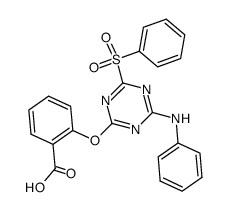 2-(4-anilino-6-benzenesulfonyl-[1,3,5]triazin-2-yloxy)-benzoic acid结构式