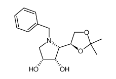 (2S,3S,4R)-1-benzyl-2-((S)-2,2-dimethyl-1,3-dioxolan-4-yl)pyrrolidine-3,4-diol Structure