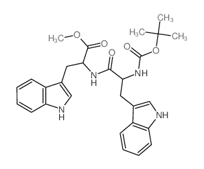 L-Tryptophan,N-[(1,1-dimethylethoxy)carbonyl]-L-tryptophyl-, methyl ester结构式