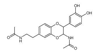 2-(3',4'-dihydroxyphenyl)-3-acetylamino-6-(N-acetyl-2''-aminoethyl)-2,3-dihydro-1,4-benzodioxin Structure