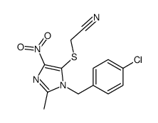 2-[3-[(4-chlorophenyl)methyl]-2-methyl-5-nitroimidazol-4-yl]sulfanylacetonitrile结构式