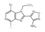 4-(7-溴-4-氯-1-乙基-1H-咪唑并[4,5-C]吡啶-2-基)-1,2,5-噁二唑-3-胺结构式