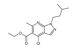4-Chloro-6-methyl-1-(3-methyl-butyl)-1H-pyrazolo[3,4-b]pyridine-5-carboxylic acid ethyl ester Structure