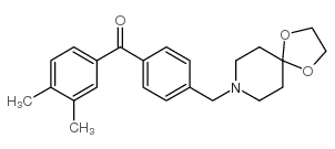 3,4-二甲基-4'-[8-(1,4-二恶-8-氮杂螺-[4.5]癸基)甲基]苯甲酮结构式