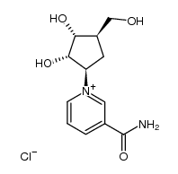 chlorure de (-)-aminocarbonyl-3-(hydroxymethyl-cis-4-dihydroxy-trans-2,3-cyclopentyl) 1-pyridinium结构式