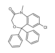 7-chloro-1,5-dihydro-1-methyl-5,5-diphenyl-4,1-benzoxazepin-2(3H)-one结构式