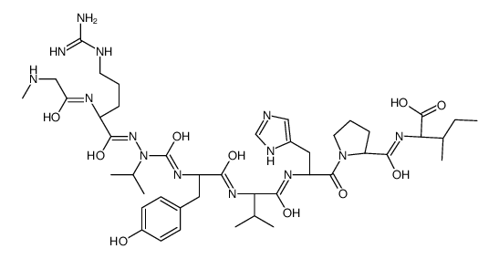 (2S,3S)-2-[[(2S)-1-[(2S)-2-[[(2S)-2-[[(2S)-2-[[[[(2S)-5-(diaminomethylideneamino)-2-[[2-(methylamino)acetyl]amino]pentanoyl]amino]-propan-2-ylcarbamoyl]amino]-3-(4-hydroxyphenyl)propanoyl]amino]-3-methylbutanoyl]amino]-3-(1H-imidazol-5-yl)propanoyl]pyrrol Structure