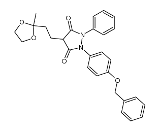 1-(4-benzyloxy-phenyl)-4-[2-(2-methyl-[1,3]dioxolan-2-yl)-ethyl]-2-phenyl-pyrazolidine-3,5-dione Structure
