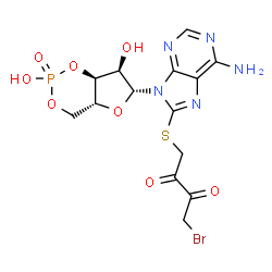 8-((4-bromo-2,3-dioxobutyl)thio)-adenosine 3',5'-cyclic monophosphate Structure