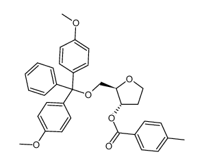 5-O-(4,4'-dimethoxytrityl)-3-O-toluoyl-1,2-dideoxy-D-ribose结构式