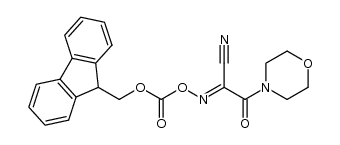 N-(((9H-fluoren-9-yl)methoxy)carbonyloxy)-2-morpholino-2-oxoacetimidoyl cyanide结构式