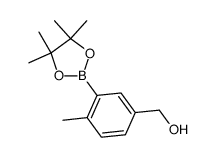 (4-甲基-3-(4,4,5,5-四甲基-1,3,2-二氧硼戊烷-2-基)苯基)甲醇结构式