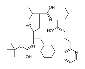 tert-butyl N-[(2S,3S,5R)-1-cyclohexyl-3-hydroxy-6-methyl-5-[[3-methyl-1-oxo-1-(2-pyridin-2-ylethylamino)pentan-2-yl]carbamoyl]heptan-2-yl]carbamate Structure